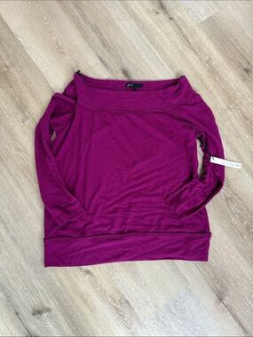 Gibson Vibrant Pink off shoulder Knit Top